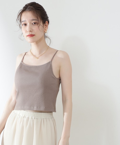 N.（N. Natural Beauty Basic）（エヌエヌナチュラルビューティーベーシック）の「三角テレコカップ付キャミソール（キャミソール・レディース・ホワイト/ブラック/ベージュ・MEDIUM）」の10枚目の写真