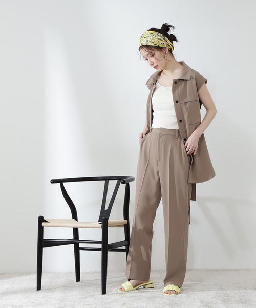 N.（N. Natural Beauty Basic）（エヌエヌナチュラルビューティーベーシック）の「三角テレコカップ付キャミソール（キャミソール・レディース・ホワイト/ブラック/ベージュ・MEDIUM）」の9枚目の写真