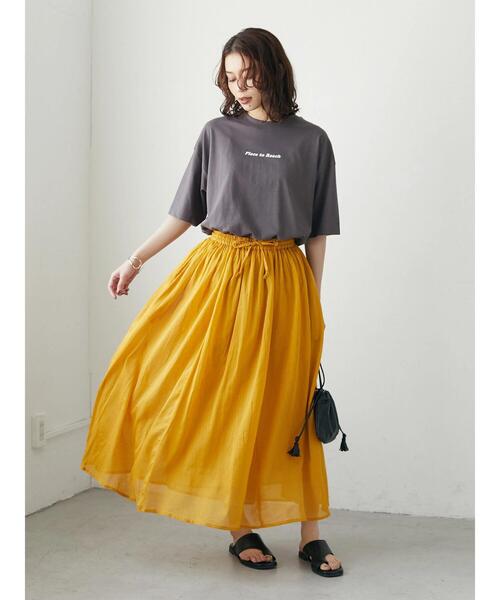 Green　Parks（グリーンパークス）の「バックロゴTシャツ（Tシャツ/カットソー・レディース・オレンジ/グレー/オフホワイト・FREE）」の19枚目の写真