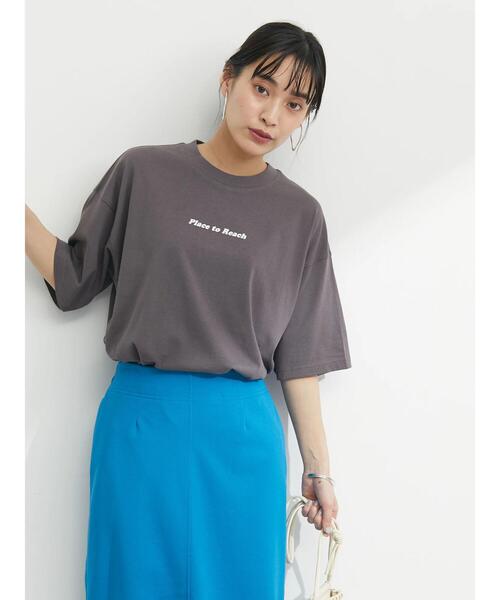 Green　Parks（グリーンパークス）の「バックロゴTシャツ（Tシャツ/カットソー・レディース・オレンジ/グレー/オフホワイト・FREE）」の3枚目の写真