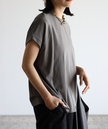 USAコットンモックネックTシャツ