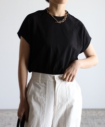 USAコットンモックネックTシャツ