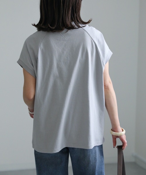 ap retro(アプレトロ)の「USAコットンモックネックTシャツ(Tシャツ/カットソー・レディース・ホワイト/チャコールグレー/ライトグレー/ブラック/ブルー・FREE)」の13枚目の写真