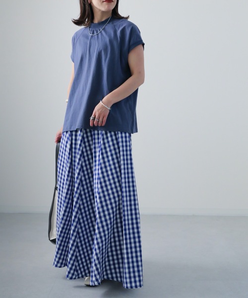 ap retro(アプレトロ)の「USAコットンモックネックTシャツ(Tシャツ/カットソー・レディース・ホワイト/チャコールグレー/ライトグレー/ブラック/ブルー・FREE)」の15枚目の写真
