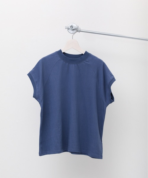 ap retro(アプレトロ)の「USAコットンモックネックTシャツ(Tシャツ/カットソー・レディース・ホワイト/チャコールグレー/ライトグレー/ブラック/ブルー・FREE)」の8枚目の写真