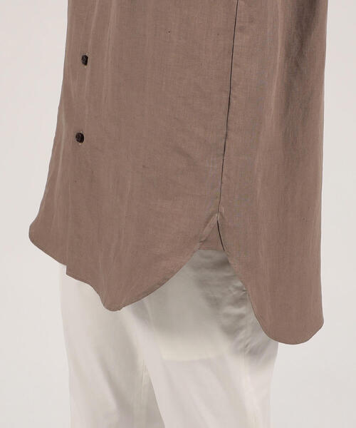 TOMORROWLAND （トゥモローランド）の「ハイカウントリネン セミワイドカラーロングシャツ（シャツ/ブラウス・メンズ・ブラック/ベージュ/ライトパープル・S/M/L/XS）」の15枚目の写真