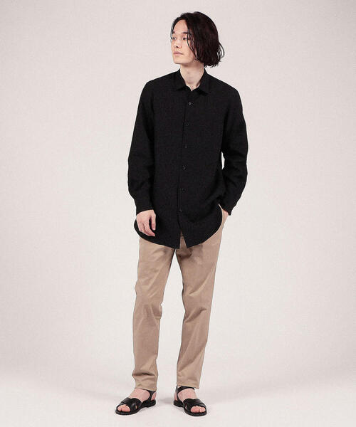 TOMORROWLAND （トゥモローランド）の「ハイカウントリネン セミワイドカラーロングシャツ（シャツ/ブラウス・メンズ・ブラック/ベージュ/ライトパープル・S/M/L/XS）」の17枚目の写真