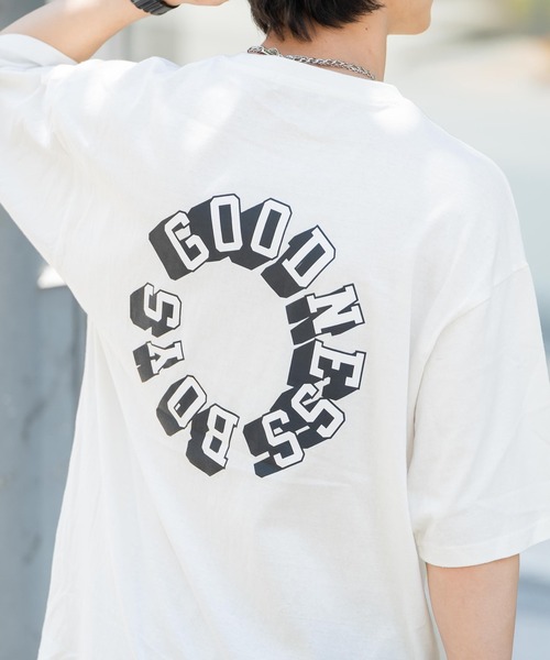 Rocky Monroe（ロッキーモンロー）の「オーバーサイズ  別注 サークルロゴプリント半袖Tシャツ  アメリカコットン（Tシャツ/カットソー・メンズ・ブラック/パープル/ブルー/グリーン/ホワイト×グリーン/ホワイト×ブラック/チャコール・M/L/XL）」の11枚目の写真