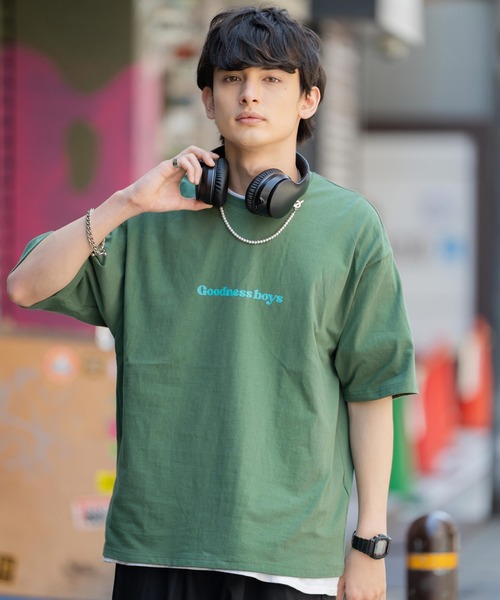 Rocky Monroe（ロッキーモンロー）の「オーバーサイズ  別注 サークルロゴプリント半袖Tシャツ  アメリカコットン（Tシャツ/カットソー・メンズ・ブラック/パープル/ブルー/グリーン/ホワイト×グリーン/ホワイト×ブラック/チャコール・M/L/XL）」の14枚目の写真