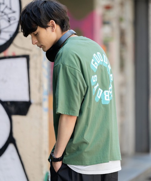 Rocky Monroe（ロッキーモンロー）の「オーバーサイズ  別注 サークルロゴプリント半袖Tシャツ  アメリカコットン（Tシャツ/カットソー・メンズ・ブラック/パープル/ブルー/グリーン/ホワイト×グリーン/ホワイト×ブラック/チャコール・M/L/XL）」の15枚目の写真