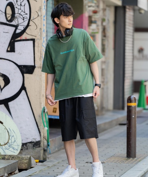 Rocky Monroe（ロッキーモンロー）の「オーバーサイズ  別注 サークルロゴプリント半袖Tシャツ  アメリカコットン（Tシャツ/カットソー・メンズ・ブラック/パープル/ブルー/グリーン/ホワイト×グリーン/ホワイト×ブラック/チャコール・M/L/XL）」の16枚目の写真