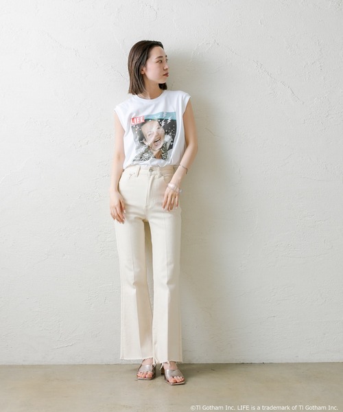 mystic（ミスティック）の「[LIFE] ケイトモスノースリTシャツ（Tシャツ/カットソー・レディース・ブラック/オフホワイト・FREE）」の4枚目の写真