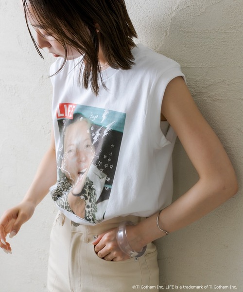 mystic（ミスティック）の「[LIFE] ケイトモスノースリTシャツ（Tシャツ/カットソー・レディース・ブラック/オフホワイト・FREE）」の6枚目の写真
