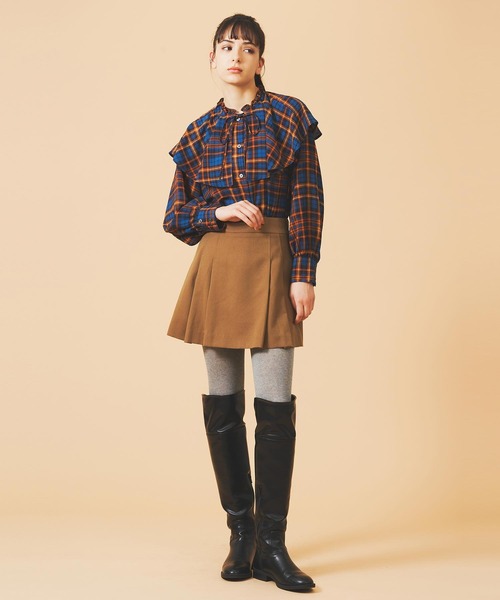 MILKFED.（ミルクフェド）の「BIG COLLAR PLAID BLOUSE（シャツ/ブラウス・レディース・ブルー/レッド・ONE SIZE）」の13枚目の写真