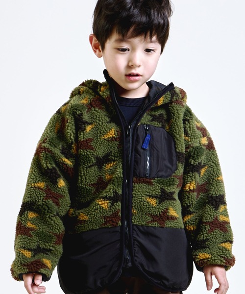 DILASH（ディラッシュ）の「総柄ボアジャケット（その他アウター・キッズ・カーキ/ベージュ・140/110/90/80/130/120/100）」の3枚目の写真