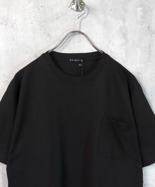 SHISKY（シスキー）の「裾フェイクレイヤード半袖ポケットTシャツ（Tシャツ/カットソー・メンズ・ブラック/ダークグリーン/ベージュ/ネイビー/オレンジ/ブルー/ミント/モカ/杢グレー/チャコール・M/L/XL）」の11枚目の写真