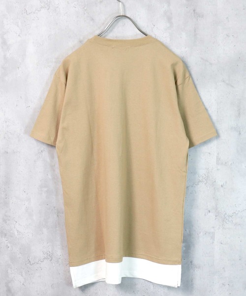 SHISKY（シスキー）の「裾フェイクレイヤード半袖ポケットTシャツ（Tシャツ/カットソー・メンズ・ブラック/ダークグリーン/ベージュ/ネイビー/オレンジ/ブルー/ミント/モカ/杢グレー/チャコール・M/L/XL）」の21枚目の写真
