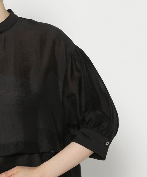 PAGEBOY（ページボーイ）の「シアーアレンジブラウス（シャツ/ブラウス・レディース・エメラルドブルー/ブラック/オフホワイト/グレイッシュベージュ・FREE）」の13枚目の写真