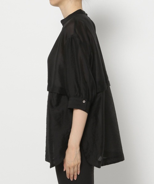 PAGEBOY（ページボーイ）の「シアーアレンジブラウス（シャツ/ブラウス・レディース・エメラルドブルー/ブラック/オフホワイト/グレイッシュベージュ・FREE）」の6枚目の写真