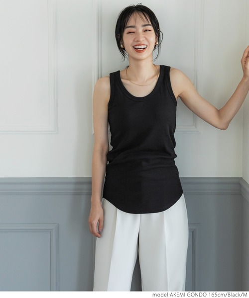 coca（coca）（コカ）の「パット付きタンクトップ（タンクトップ・レディース・ホワイト/ブラック/グリーン・S/M/L）」の9枚目の写真