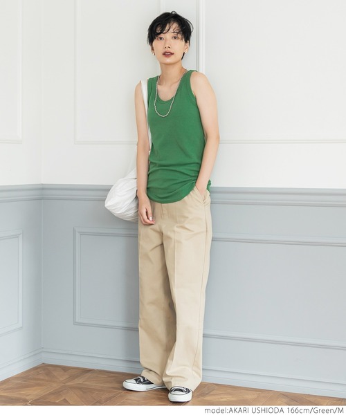 coca（coca）（コカ）の「パット付きタンクトップ（タンクトップ・レディース・ホワイト/ブラック/グリーン・S/M/L）」の13枚目の写真