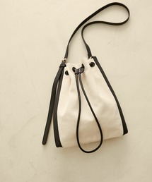 SALON adam et rope' | キャンバスコンビ巾着ミドルバッグ(ショルダーバッグ)