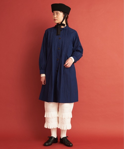 Malle(マル)の「malle ストライプ/ドット ピエロロングシャツ(シャツ/ブラウス・レディース・ブラウン/インディゴブルー・FREE)」の12枚目の写真