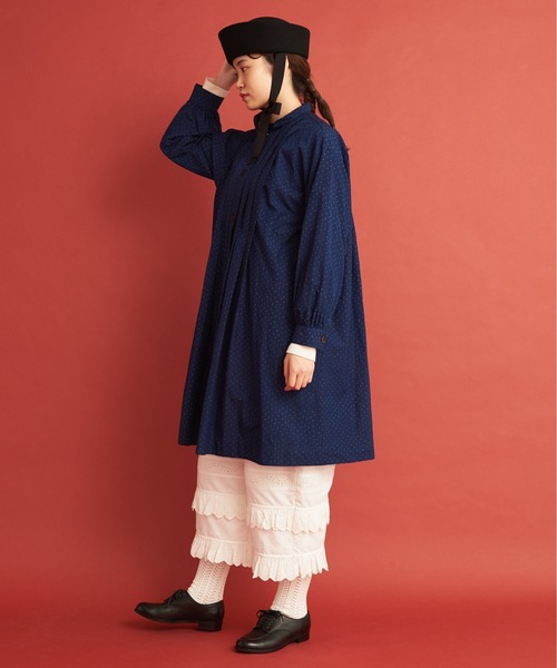 Malle(マル)の「malle ストライプ/ドット ピエロロングシャツ(シャツ/ブラウス・レディース・ブラウン/インディゴブルー・FREE)」の13枚目の写真