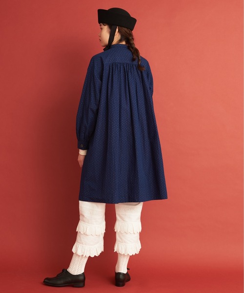 Malle(マル)の「malle ストライプ/ドット ピエロロングシャツ(シャツ/ブラウス・レディース・ブラウン/インディゴブルー・FREE)」の14枚目の写真