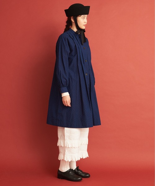 Malle(マル)の「malle ストライプ/ドット ピエロロングシャツ(シャツ/ブラウス・レディース・ブラウン/インディゴブルー・FREE)」の15枚目の写真
