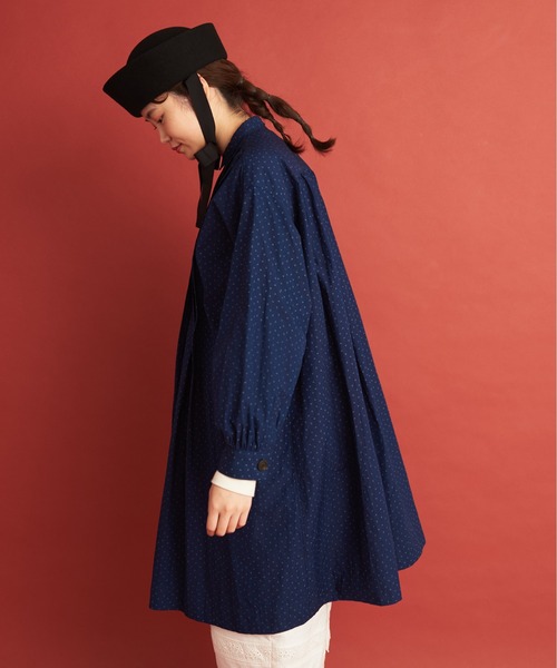 Malle(マル)の「malle ストライプ/ドット ピエロロングシャツ(シャツ/ブラウス・レディース・ブラウン/インディゴブルー・FREE)」の10枚目の写真