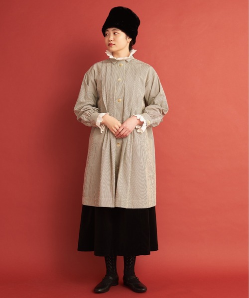 Malle(マル)の「malle ストライプ/ドット ピエロロングシャツ(シャツ/ブラウス・レディース・ブラウン/インディゴブルー・FREE)」の7枚目の写真