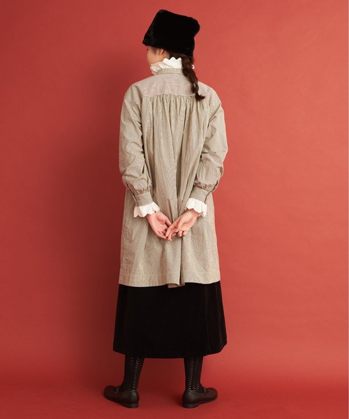 Malle(マル)の「malle ストライプ/ドット ピエロロングシャツ(シャツ/ブラウス・レディース・ブラウン/インディゴブルー・FREE)」の8枚目の写真