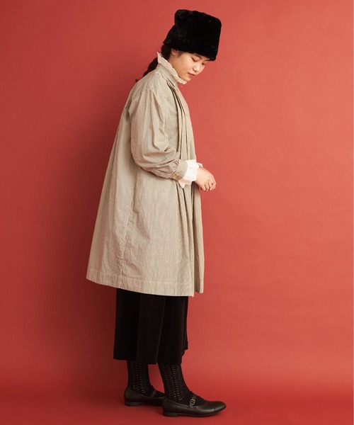 Malle(マル)の「malle ストライプ/ドット ピエロロングシャツ(シャツ/ブラウス・レディース・ブラウン/インディゴブルー・FREE)」の9枚目の写真