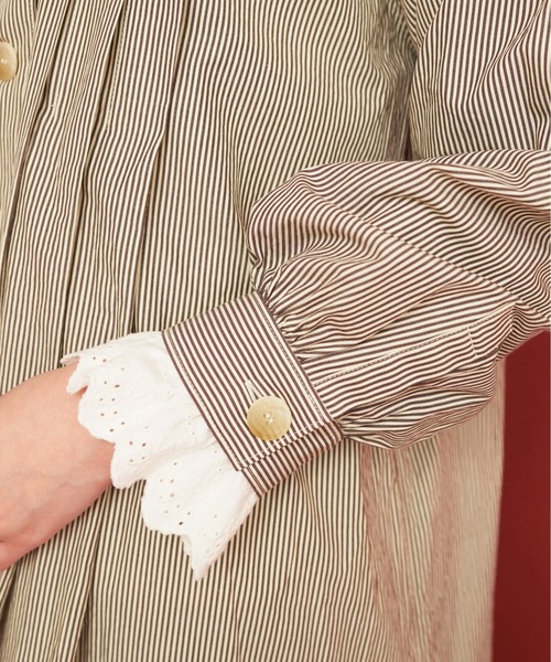 Malle(マル)の「malle ストライプ/ドット ピエロロングシャツ(シャツ/ブラウス・レディース・ブラウン/インディゴブルー・FREE)」の20枚目の写真