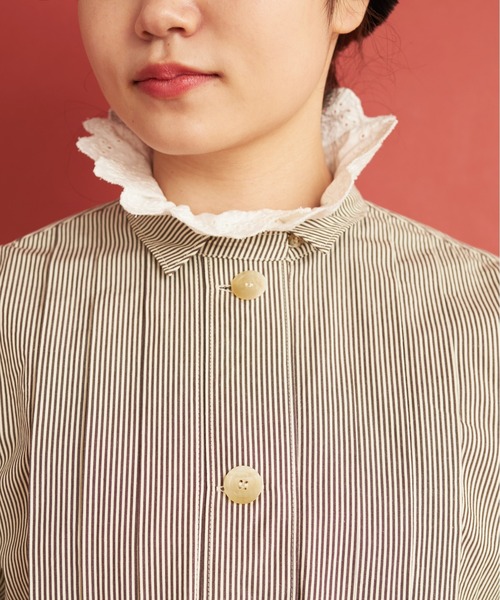 Malle(マル)の「malle ストライプ/ドット ピエロロングシャツ(シャツ/ブラウス・レディース・ブラウン/インディゴブルー・FREE)」の21枚目の写真