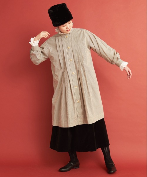 Malle(マル)の「malle ストライプ/ドット ピエロロングシャツ(シャツ/ブラウス・レディース・ブラウン/インディゴブルー・FREE)」の6枚目の写真