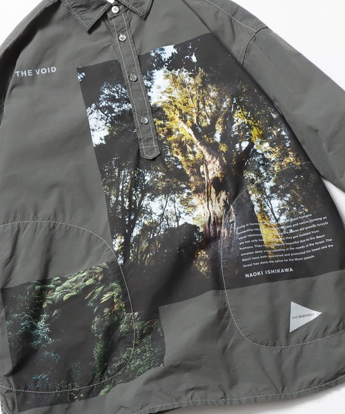 and wander（アンドワンダー）の「and wander/アンドワンダー NAOKI ISHIKAWA THE VOID CORDURA shirt/ TREE 長袖シャツ（シャツ/ブラウス・メンズ・チャコールグレー・XL/L/M）」の8枚目の写真