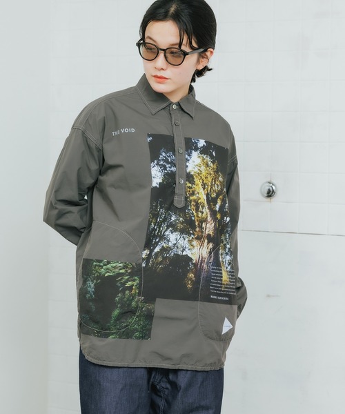 and wander（アンドワンダー）の「and wander/アンドワンダー NAOKI ISHIKAWA THE VOID CORDURA shirt/ TREE 長袖シャツ（シャツ/ブラウス・メンズ・チャコールグレー・XL/L/M）」の4枚目の写真