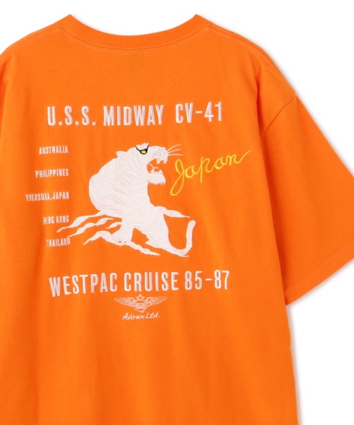 AVIREX（アヴィレックス）の「【直営店限定】スーベニア ホワイト タイガー Tシャツ / SOUVENIR EHITE TIGER T-SHIRT / アヴィレックス / AVIREX（Tシャツ/カットソー・メンズ・グレー/オレンジ/ホワイト/ブラック・M/2XL/L/XL）」の4枚目の写真