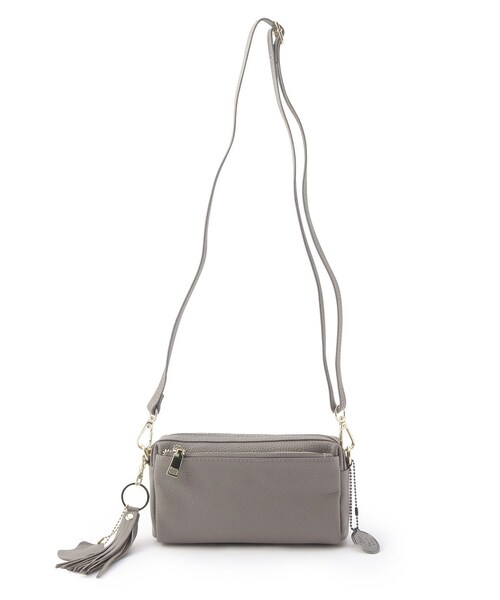 LAURA ASHLEY(ローラアシュレイ)の「シボレザー2WAYショルダーバッグ(ショルダーバッグ・レディース・グレー/アイボリー/ピンク系・00)」の2枚目の写真