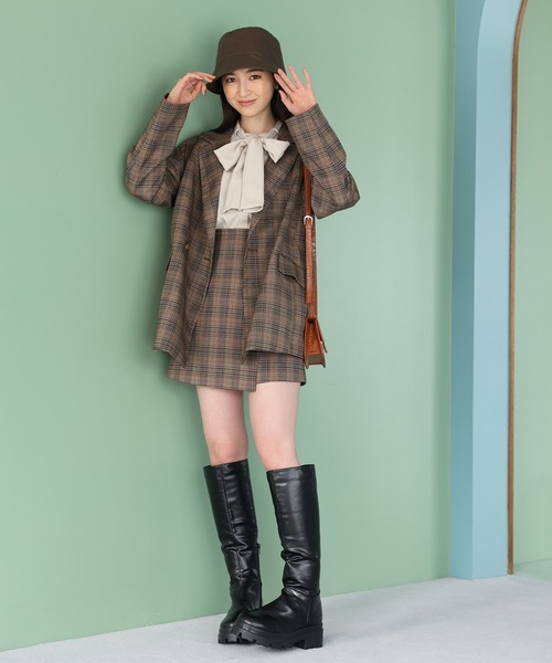 one after another NICE CLAUP(ワンアフターアナザーナイスクラップ)の「セッアップジャケットあり/スタイルアップミニスカパン(その他パンツ・レディース・ブラック/ブラウン/グレー系その他/ブラウン系その他・FREE)」の22枚目の写真