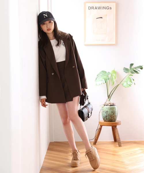 one after another NICE CLAUP(ワンアフターアナザーナイスクラップ)の「セッアップジャケットあり/スタイルアップミニスカパン(その他パンツ・レディース・ブラック/ブラウン/グレー系その他/ブラウン系その他・FREE)」の13枚目の写真