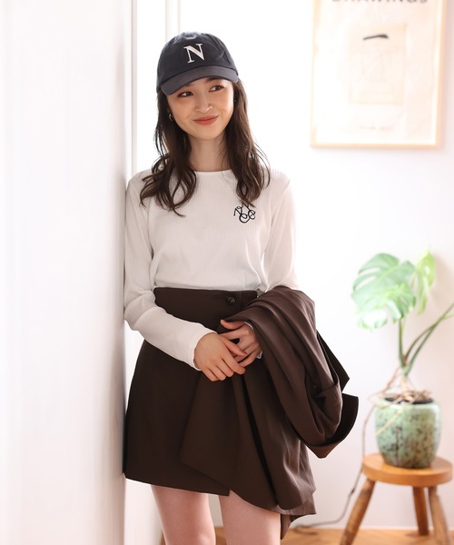 one after another NICE CLAUP(ワンアフターアナザーナイスクラップ)の「セッアップジャケットあり/スタイルアップミニスカパン(その他パンツ・レディース・ブラック/ブラウン/グレー系その他/ブラウン系その他・FREE)」の6枚目の写真