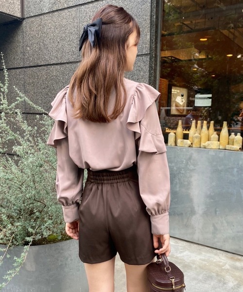 one after another NICE CLAUP(ワンアフターアナザーナイスクラップ)の「セッアップジャケットあり/スタイルアップミニスカパン(その他パンツ・レディース・ブラック/ブラウン/グレー系その他/ブラウン系その他・FREE)」の20枚目の写真