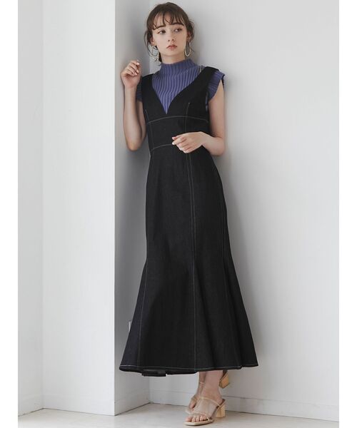 LAGUNAMOON（ラグナムーン）の「ビスチェマーメイドデニムワンピース（ワンピース・レディース・ブラック/ブルー・SMALL/MEDIUM）」の19枚目の写真