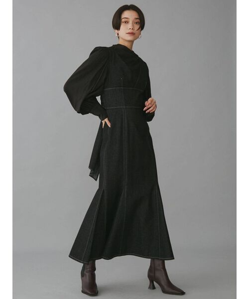 LAGUNAMOON（ラグナムーン）の「ビスチェマーメイドデニムワンピース（ワンピース・レディース・ブラック/ブルー・SMALL/MEDIUM）」の21枚目の写真