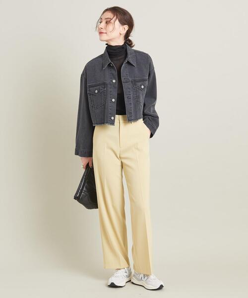 BEAUTY&YOUTH UNITED ARROWS（ビューティーアンドユースユナイテッドアローズ）の「コットンデニム ブリーチ ショート ジャケット -ウォッシャブル-（デニムジャケット・レディース・ブラック/コバルトブルー・FREE）」の5枚目の写真