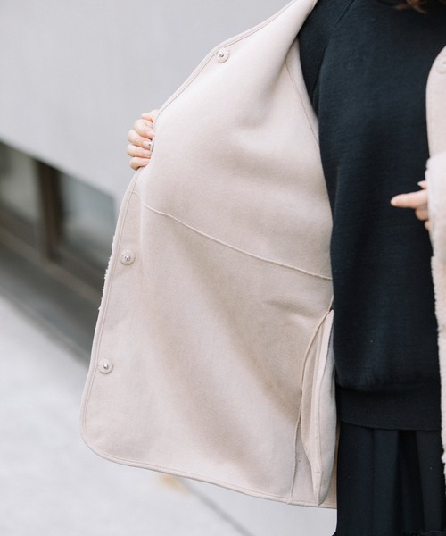 ミューニック munich コットンノーカラーコート　ベージュ　新品 Munich（ミューニック）｜ノーカラーコート一覧 - WEAR