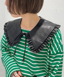 apres jour mignon | フェイクレザーフリル付け襟【ZOZOTOWN限定アイテム】(付け襟)
